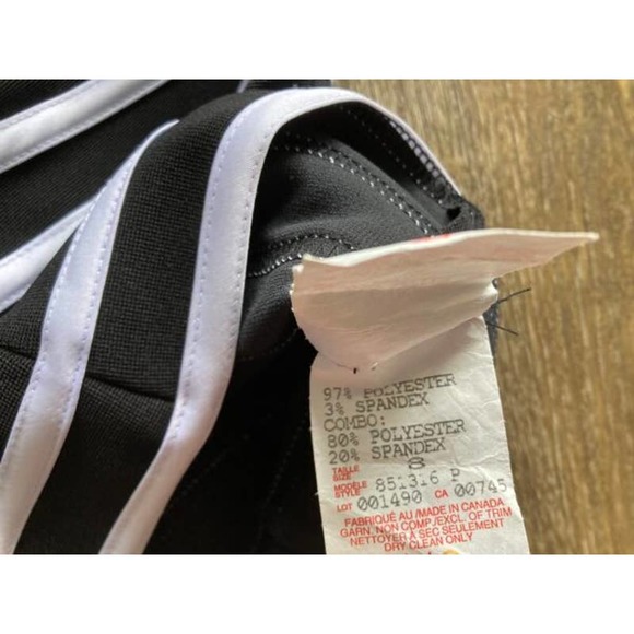 PURE Collection JS Collections Petites striped mesh peplum US size 8 top - Picture 7 of 9